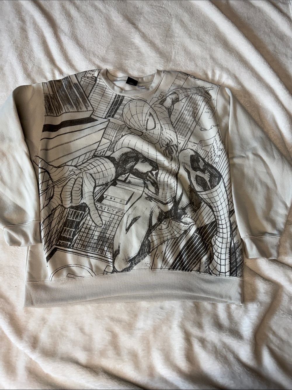 Men's Graphic Spider-Man Cream Sweatshirt